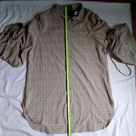 AKIRA SECRETS OUT PLAID BUTTON UP SHIRT DRESS SIZE: 1X - Picture 1 of 11